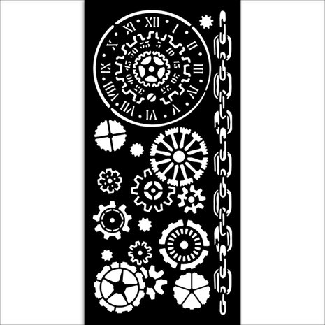 Stamperia Voyages Fantastiques Thick Stencil 12x25cm Mechanisms (KSTDL131) Stamperia Voyages Fantastiques Thick Stencil 12x25cm Mechanisms (KSTDL131)