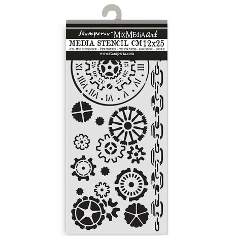 Stamperia Voyages Fantastiques Thick Stencil 12x25cm Mechanisms (KSTDL131) Stamperia Voyages Fantastiques Thick Stencil 12x25cm Mechanisms (KSTDL131)