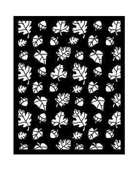 Stamperia Whispering Woods Thick Stencil 20x25cm Leaves and Acorns Pattern (KSTD187)