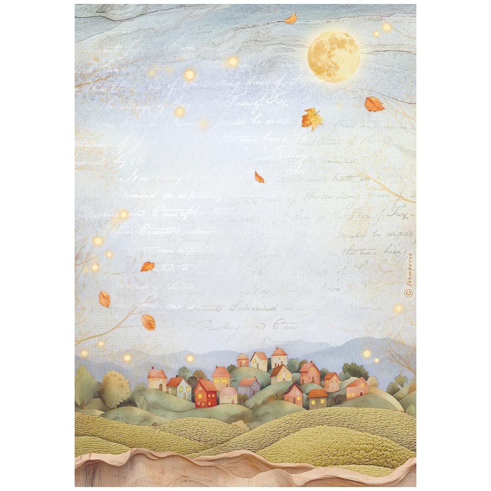 Stamperia Whispering Woods A4 Rice Paper Hills (DFSA41058)