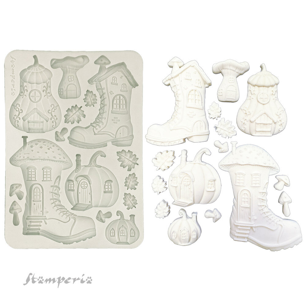 Stamperia Whispering Woods A5 Silicon Mould Boots and Pumpikin House (KACMA586) Stamperia Whispering Woods A5 Silicon Mould Boots and Pumpikin House (KACMA586)