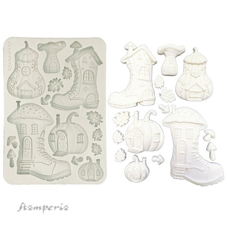 Stamperia Whispering Woods A5 Silicon Mould Boots and Pumpikin House (KACMA586) Stamperia Whispering Woods A5 Silicon Mould Boots and Pumpikin House (KACMA586)