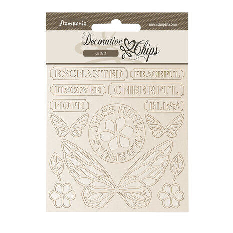 Stamperia Whispering Woods Decorative Chips Butterfly (SCB274) Stamperia Whispering Woods Decorative Chips Butterfly (SCB274)