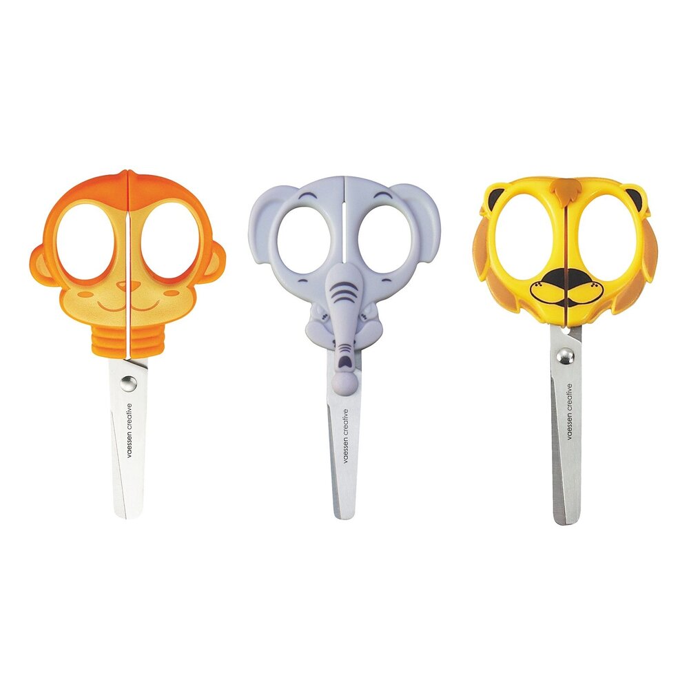 Vaessen Creative Kinderscharen Set Aap Olifant Leeuw (70103-006)