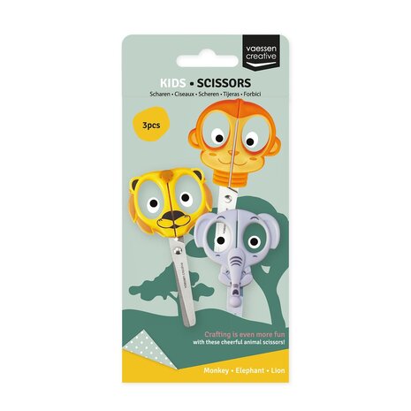 Vaessen Creative Kinderscharen Set Aap Olifant Leeuw (70103-006)