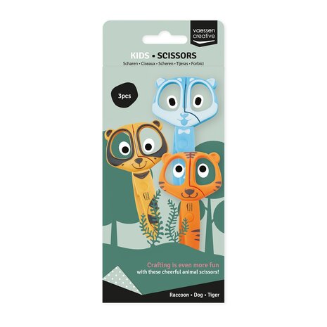 Vaessen Creative Kinderscharen Set Wasbeer Hond Tijger (70103-008)