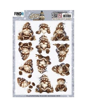 Berrie's Beauties Gnomie Holidays 3D Push Out Brown (SB11051)