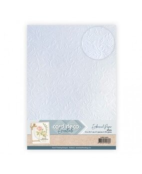 Card Deco Embossed Paper White A4 Ornamental Grace (CDEEC10001)