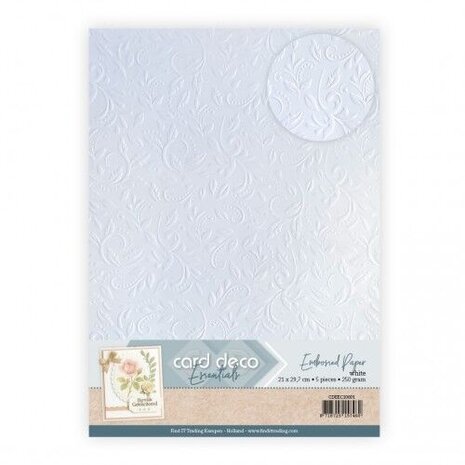 Card Deco Embossed Paper White A4 Ornamental Grace (CDEEC10001)