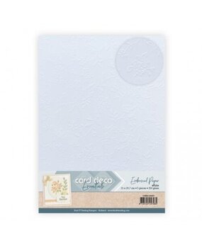 Card Deco Embossed Paper White A4 Blossom Garden (CDEEC10003)