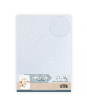 Card Deco Embossed Paper White A4 Vine Flourish (CDEEC10005)