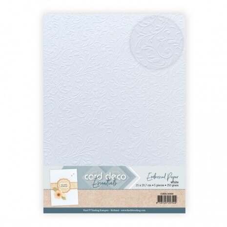 Card Deco Embossed Paper White A4 Baroque Charm (CDEEC10006) Card Deco Embossed Paper White A4 Baroque Charm (CDEEC10006)