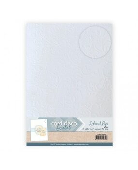 Card Deco Embossed Paper White A4 Floral Elegance (CDEEC10008)
