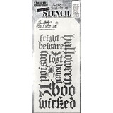 Stampers Anonymous Tim Holtz Halloween Script Layering Stencil (THS063)