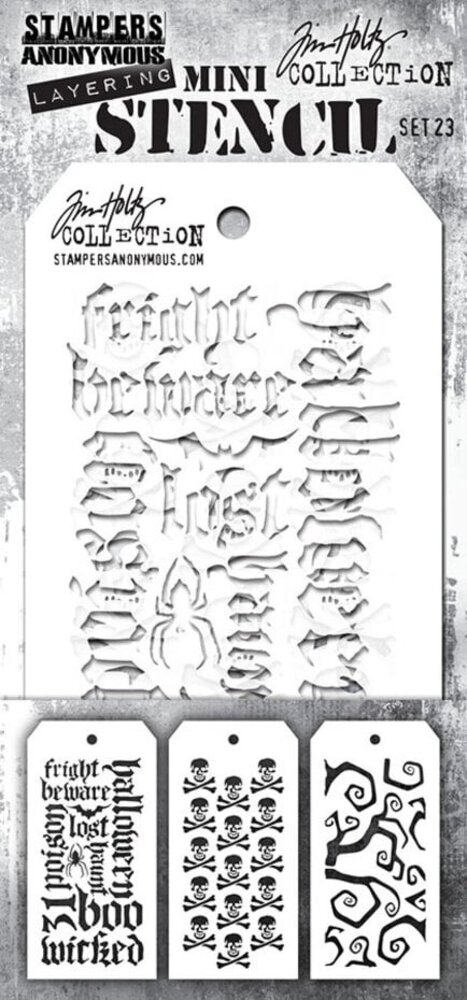 Stampers Anonymous Tim Holtz Mini Layering Stencil Set 23 (THMST023)
