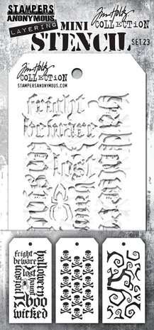 Stampers Anonymous Tim Holtz Mini Layering Stencil Set 23 (THMST023)