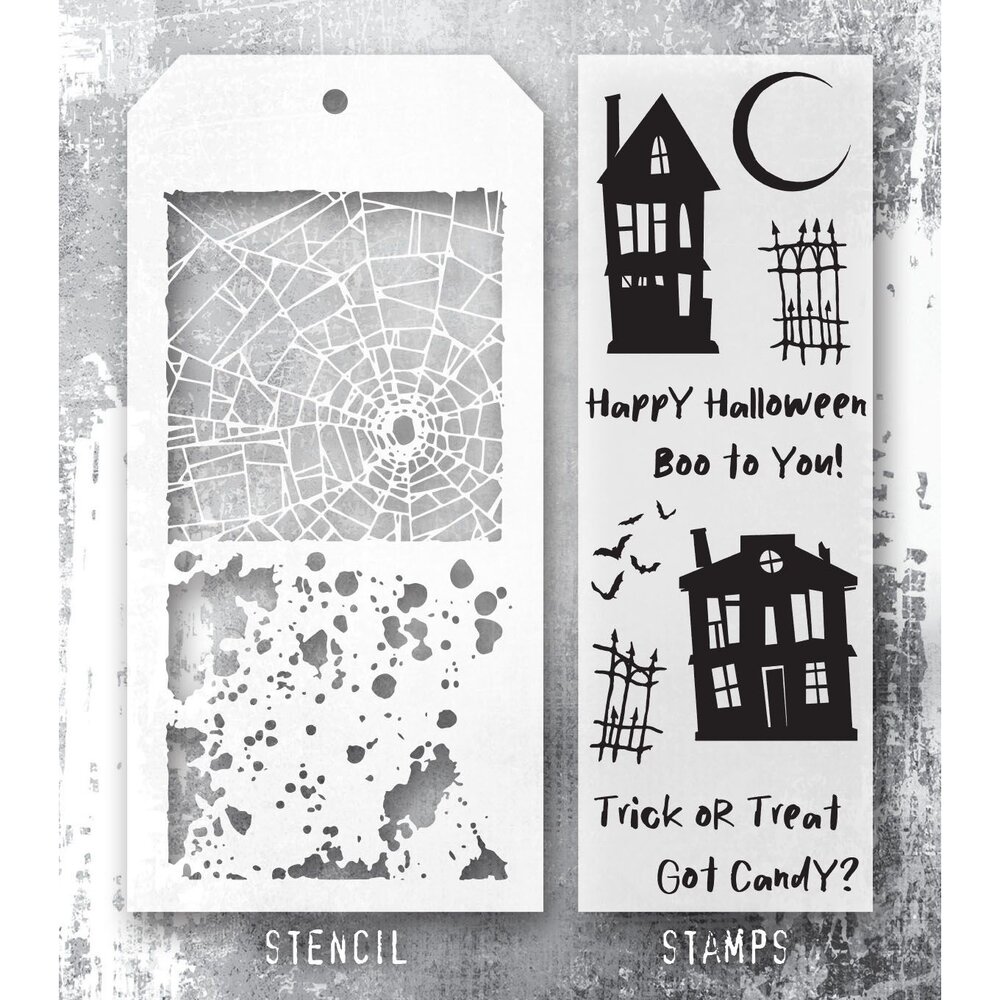 Stampers Anonymous Tim Holtz Clear Stamp and Stencil Ghost Town (THMM194)