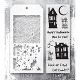 Stampers Anonymous Tim Holtz Clear Stamp and Stencil Ghost Town (THMM194)