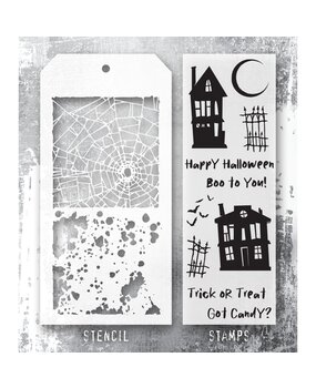 Stampers Anonymous Tim Holtz Clear Stamp and Stencil Ghost Town (THMM194)