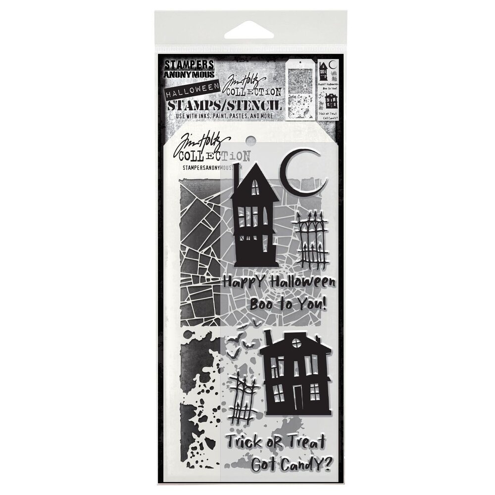 Stampers Anonymous Tim Holtz Clear Stamp and Stencil Ghost Town (THMM194)