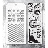Stampers Anonymous Tim Holtz Clear Stamp and Stencil Eek A Boo (THMM195)