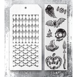 Stampers Anonymous Tim Holtz Clear Stamp and Stencil Carved Frights (THMM196)