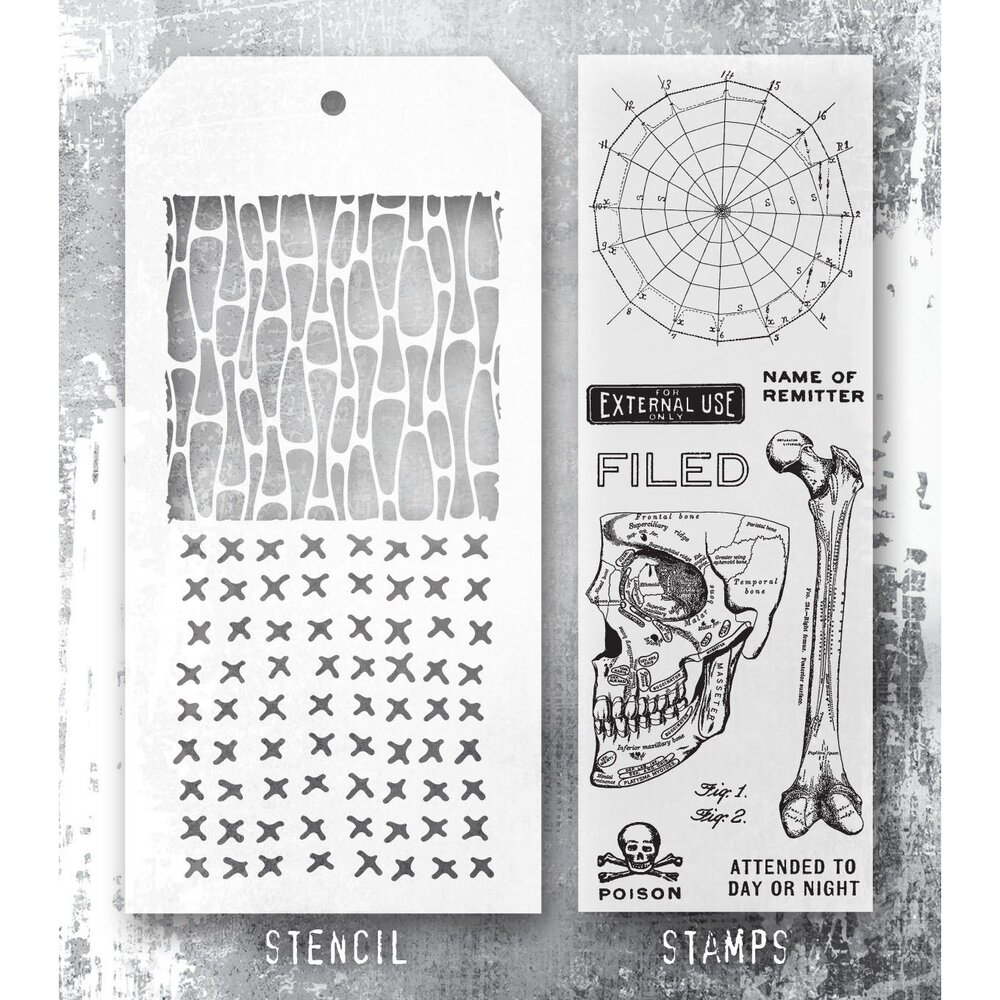 Stampers Anonymous Tim Holtz Clear Stamp and Stencil Anatomy (THMM197) Stampers Anonymous Tim Holtz Clear Stamp and Stencil Anatomy (THMM197)