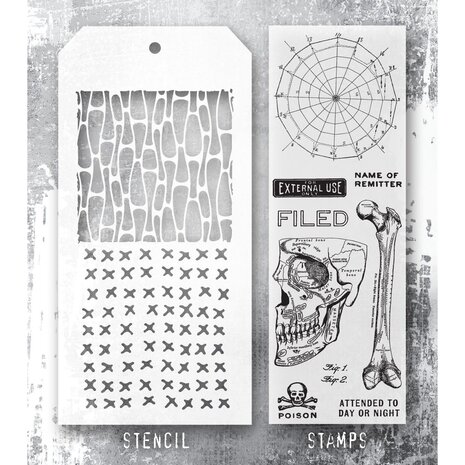 Stampers Anonymous Tim Holtz Clear Stamp and Stencil Anatomy (THMM197) Stampers Anonymous Tim Holtz Clear Stamp and Stencil Anatomy (THMM197)
