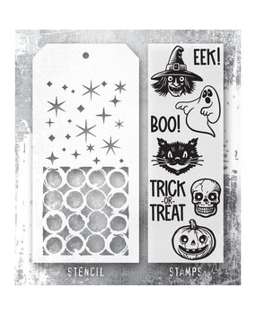 Stampers Anonymous Tim Holtz Clear Stamp and Stencil Retro Frights (THMM198)