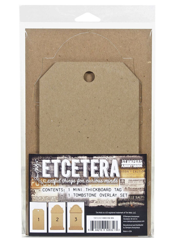Stampers Anonymous Tim Holtz Etcetera Chipboard Tombstone Mini (THETC012)