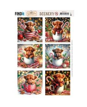 Berrie's Beauties Cozy Cattle Scenery Push Out Square (BBSC10111)