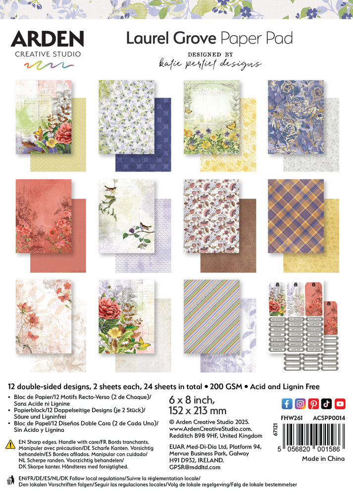 Arden Creative Studio Laurel Grove 6x8 Inch Paper Pad (ACSPP0014) Arden Creative Studio Laurel Grove 6x8 Inch Paper Pad (ACSPP0014)
