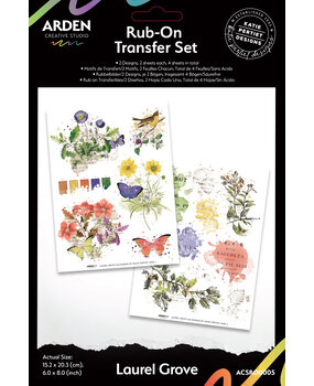 Arden Creative Studio Laurel Grove 6x8 Inch Rub-On Transfer Set (ACSRO0005) Arden Creative Studio Laurel Grove 6x8 Inch Rub-On Transfer Set (ACSRO0005)
