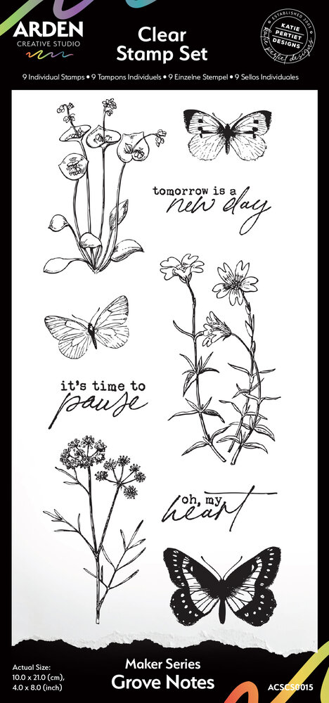 Arden Creative Studio Laurel Grove Grove Notes 4x8 Inch Clear Stamp Set (ACSCS0015) Arden Creative Studio Laurel Grove Grove Notes 4x8 Inch Clear Stamp Set (ACSCS0015)