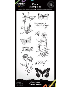 Arden Creative Studio Laurel Grove Grove Notes 4x8 Inch Clear Stamp Set (ACSCS0015) Arden Creative Studio Laurel Grove Grove Notes 4x8 Inch Clear Stamp Set (ACSCS0015)