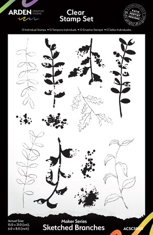 Arden Creative Studio Laurel Grove Sketched Branches 6x8 Inch Clear Stamp Set (ACSCS0017) Arden Creative Studio Laurel Grove Sketched Branches 6x8 Inch Clear Stamp Set (ACSCS0017)