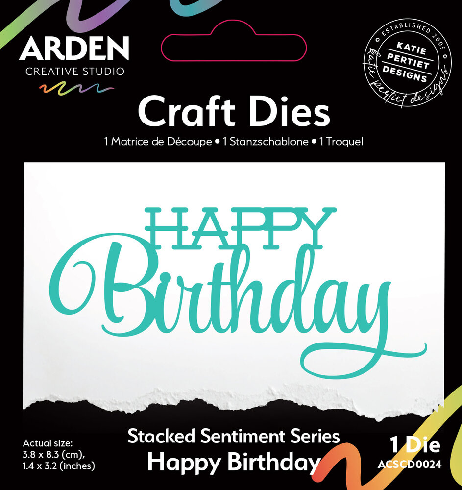 Arden Creative Studio Laurel Grove Stacked Happy Birthday Die Set (ACSCD0024) Arden Creative Studio Laurel Grove Stacked Happy Birthday Die Set (ACSCD0024)