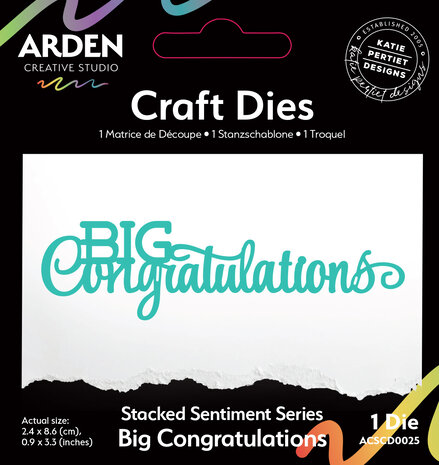 Arden Creative Studio Laurel Grove Stacked Big Congratulations Die Set (ACSCD0025) Arden Creative Studio Laurel Grove Stacked Big Congratulations Die Set (ACSCD0025)