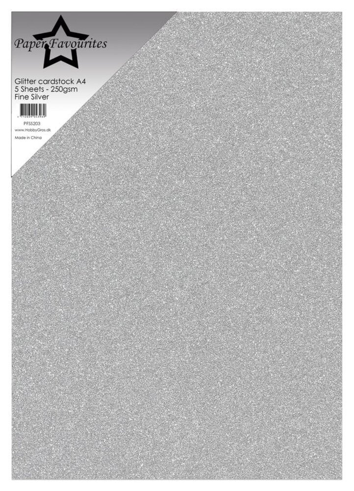 Paper Favourites Fine Silver A4 Glitter Cardstock (PFSS203) Paper Favourites Fine Silver A4 Glitter Cardstock (PFSS203)