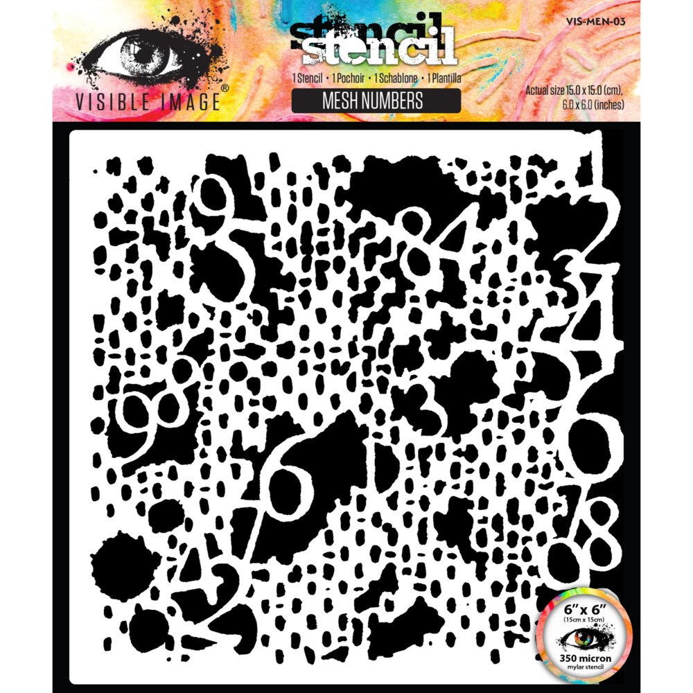 Visible Image Mesh Numbers 6x6 Inch Stencil (VIS-MEN-03) Visible Image Mesh Numbers 6x6 Inch Stencil (VIS-MEN-03)