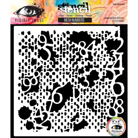 Visible Image Mesh Numbers 6x6 Inch Stencil (VIS-MEN-03) Visible Image Mesh Numbers 6x6 Inch Stencil (VIS-MEN-03)