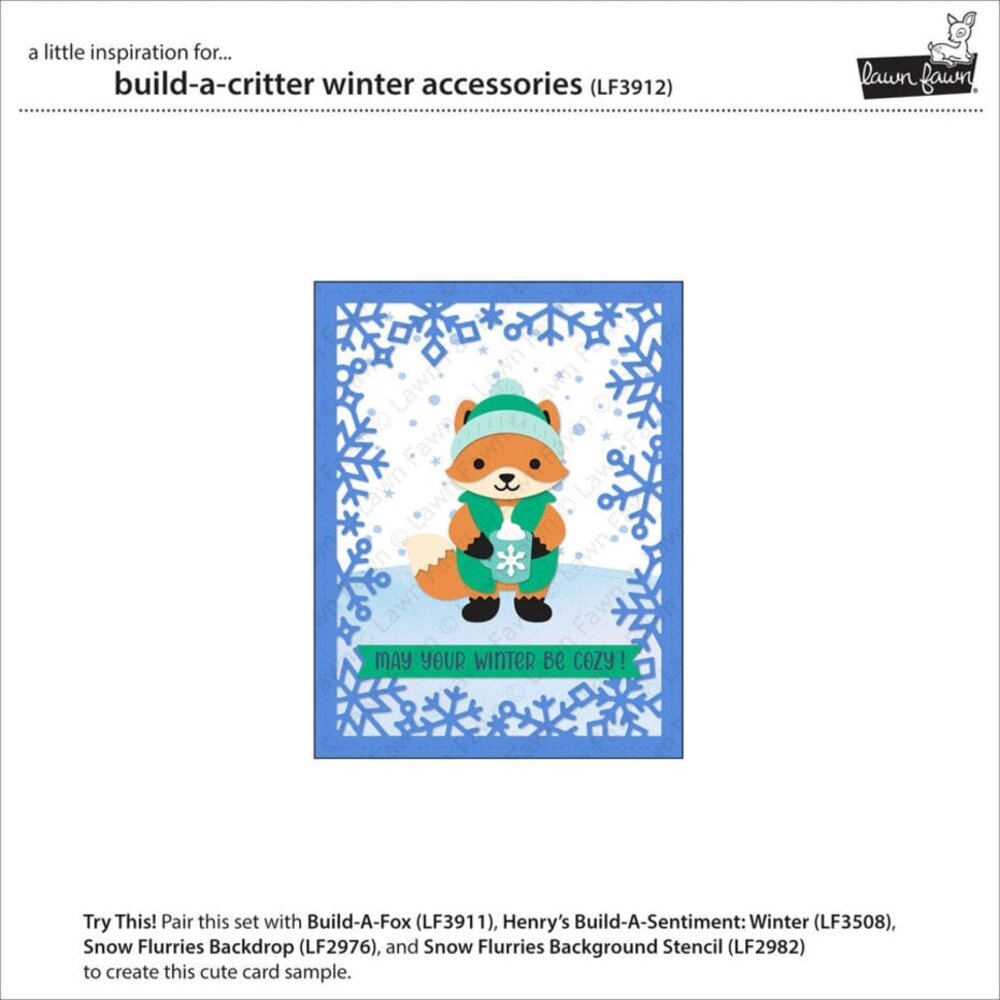 Lawn Fawn Build-A-Critter Winter Accessories Dies (LF3912)