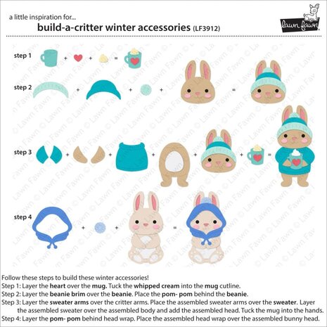 Lawn Fawn Build-A-Critter Winter Accessories Dies (LF3912)