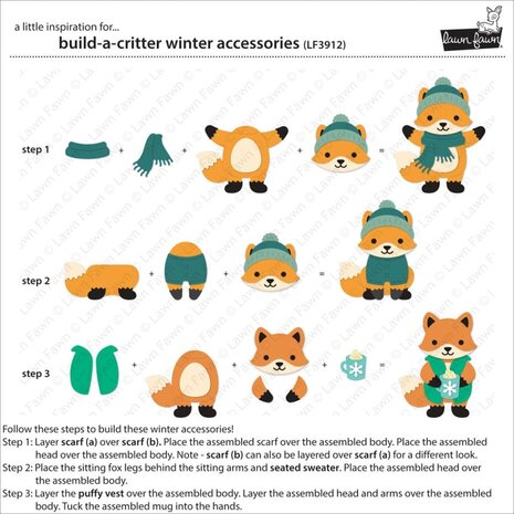 Lawn Fawn Build-A-Critter Winter Accessories Dies (LF3912)