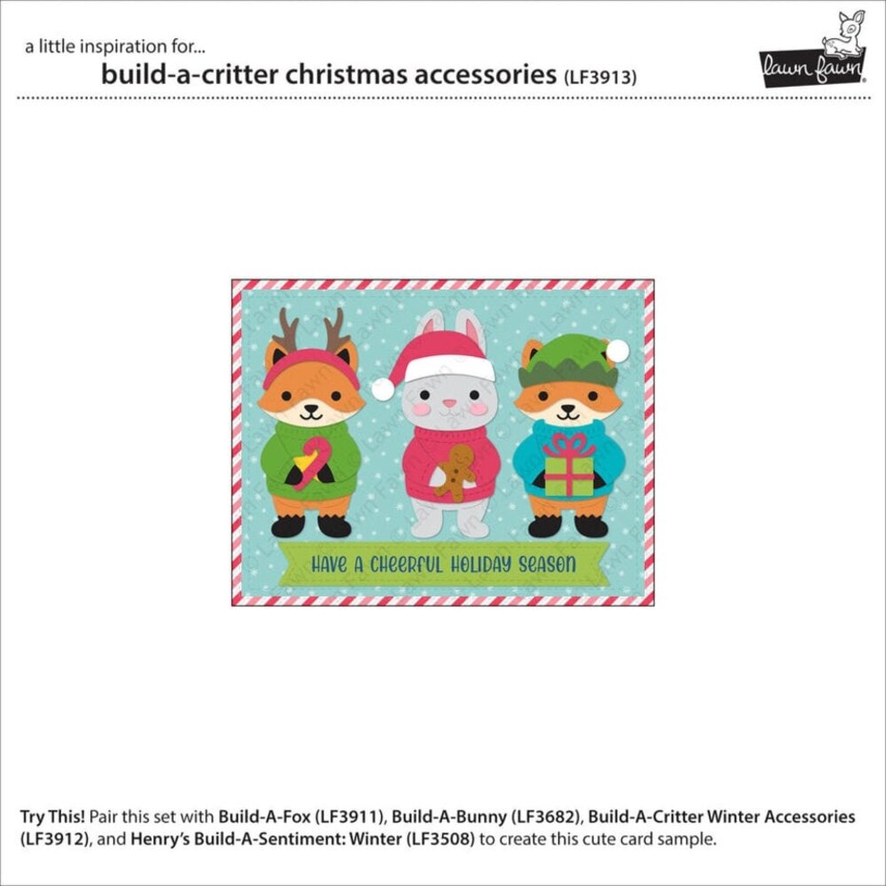 Lawn Fawn Build-A-Critter Christmas Accessories Dies (LF3913)