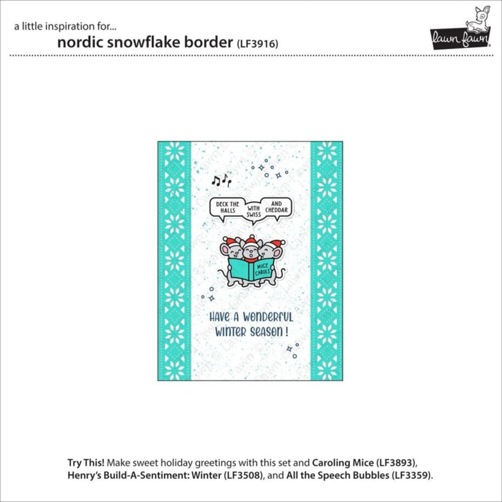Lawn Fawn Nordic Snowflake Border Dies (LF3916)