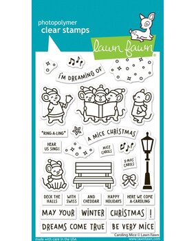 Lawn Fawn Caroling Mice Clear Stamps (LF3893) Lawn Fawn Caroling Mice Clear Stamps (LF3893)