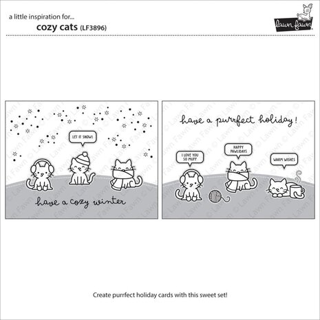 Lawn Fawn Cozy Cats Clear Stamps (LF3896) Lawn Fawn Cozy Cats Clear Stamps (LF3896)