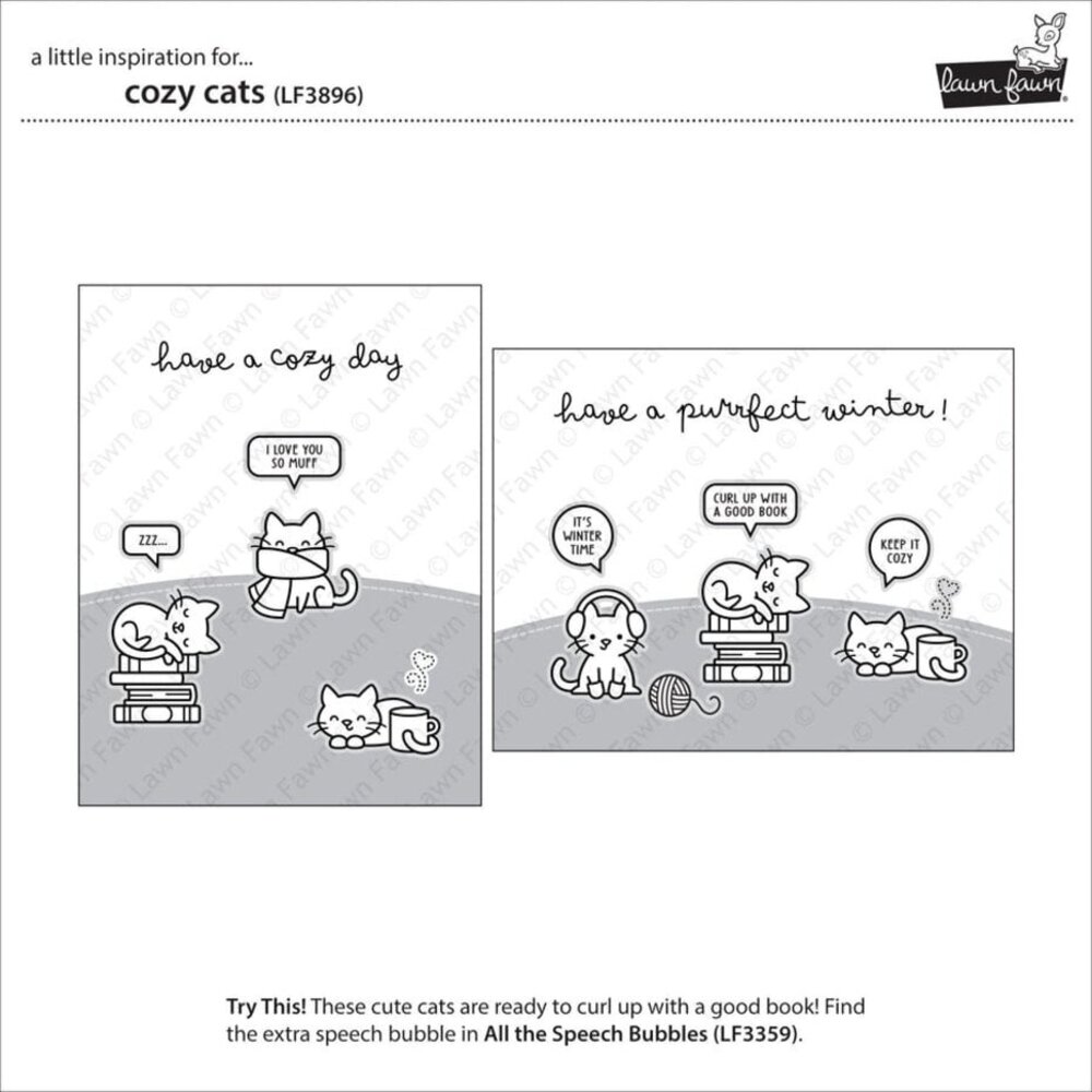 Lawn Fawn Cozy Cats Clear Stamps (LF3896) Lawn Fawn Cozy Cats Clear Stamps (LF3896)