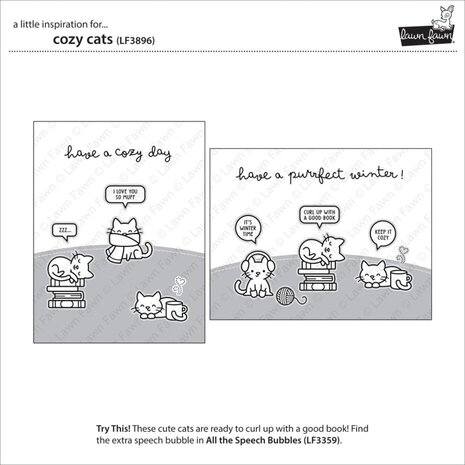 Lawn Fawn Cozy Cats Clear Stamps (LF3896) Lawn Fawn Cozy Cats Clear Stamps (LF3896)